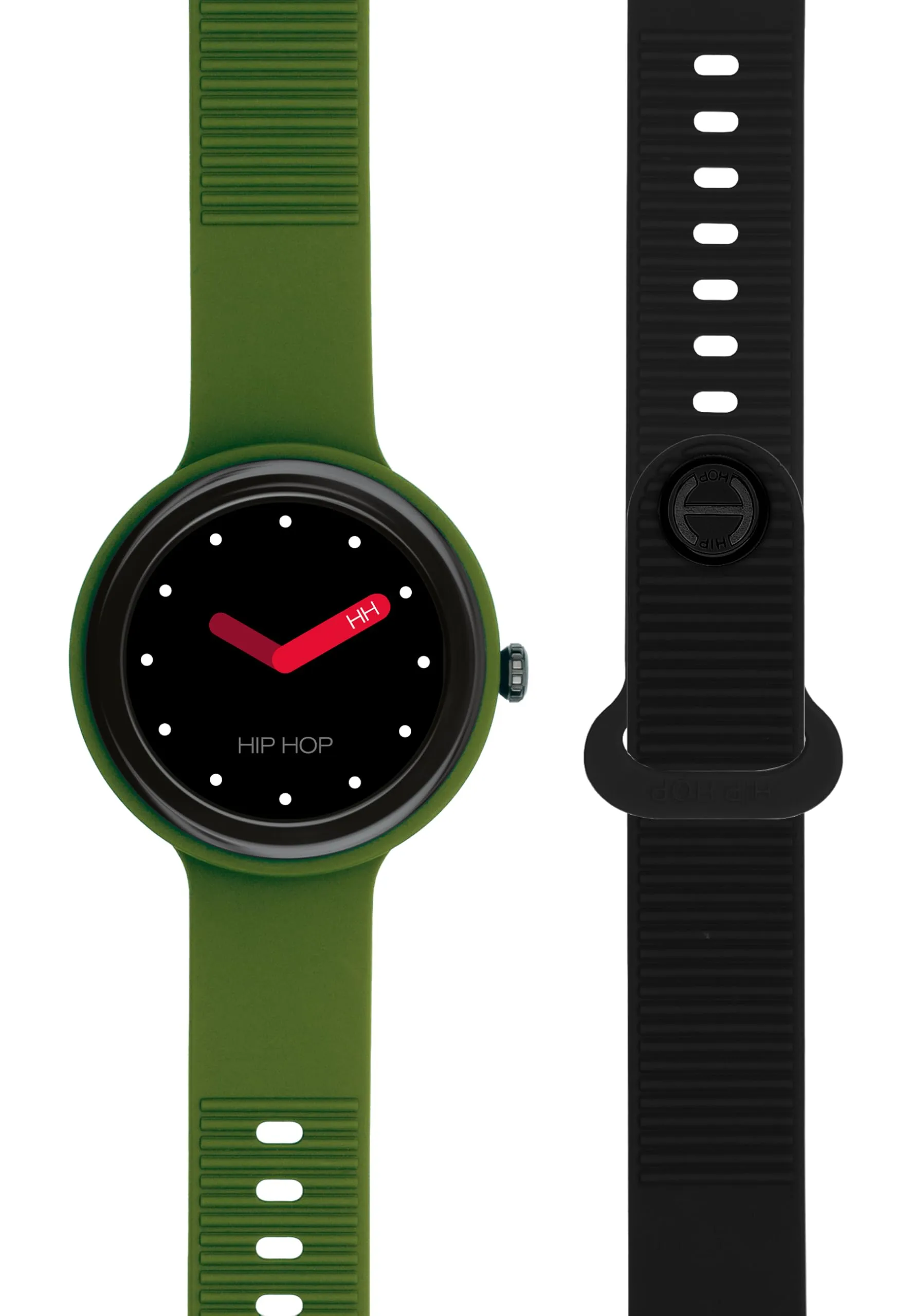 Hip Hop Hero.Next HWU1315 Smartwatch, Quadrante Nero, Cinturino Silicone Verde e Nero - immagine 2