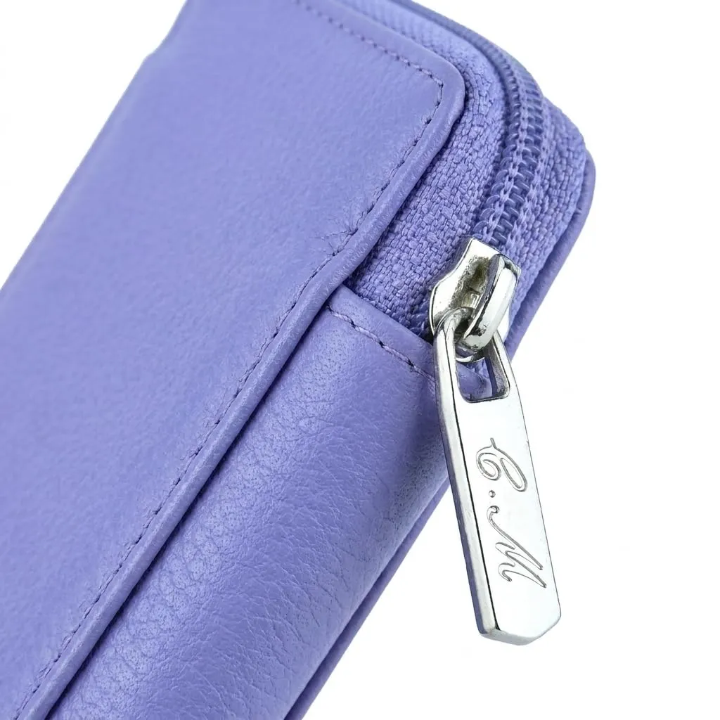 CM Conte Massimo Portachiavi in Vera Pelle con Cerniera, Ganci e Tasche (Lilla Grande) - immagine 7