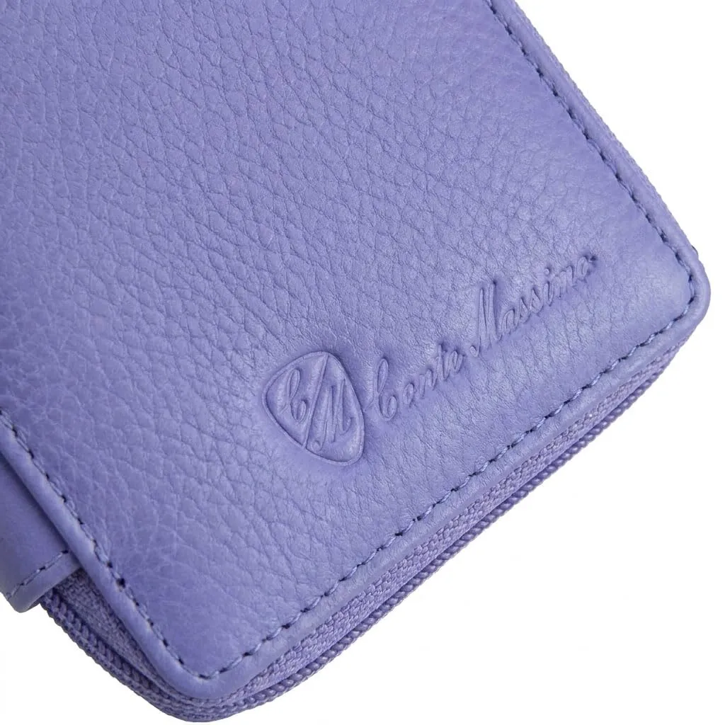 CM Conte Massimo Portachiavi in Vera Pelle con Cerniera, Ganci e Tasche (Lilla Grande) - immagine 8
