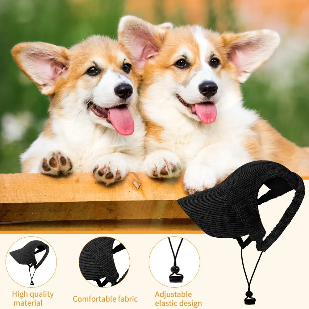 OFFCUP Berretto da Baseball per Cani Regolabile con Fori per Orecchie, Protezione Solare, Taglia S, Nero - immagine 3