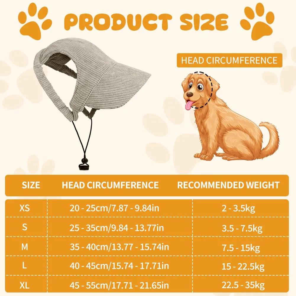 OFFCUP Berretto da Baseball per Cani Regolabile con Fori per Orecchie, XL, Cachi - immagine 2