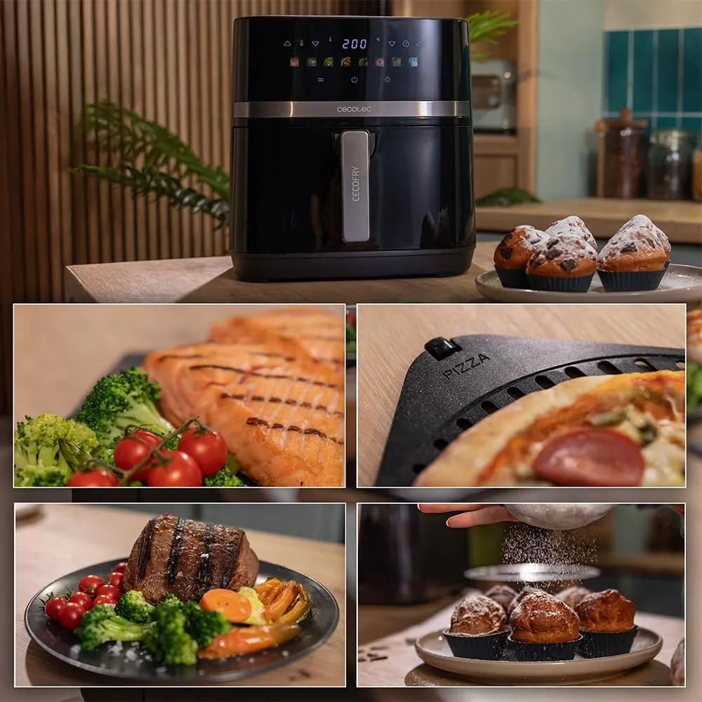 Cecotec Cecofry&Grill Duoheat 8000 Friggitrice ad Aria 8L, 2200W, Doppia Griglia, Finestra - immagine 3