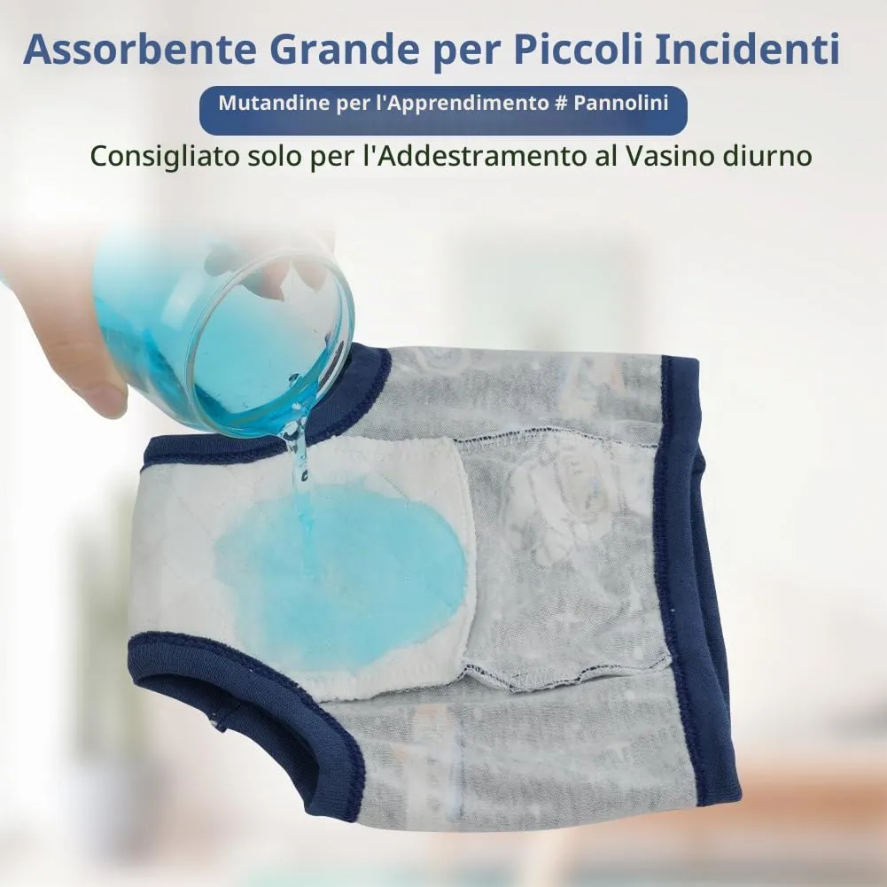 Aolso Mutandine di Apprendimento in Cotone per Bambino, 5 Pezzi, Pantaloni da Vasino Lavabili e Riutilizzabili, Mongolfiera 100 - immagine 5