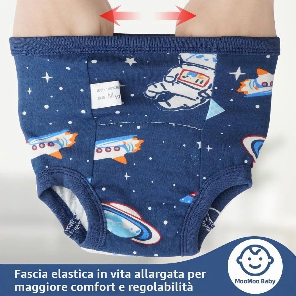 Aolso Mutandine di Apprendimento in Cotone per Bambino, 5 Pezzi, Pantaloni da Vasino Lavabili e Riutilizzabili, Mongolfiera 100 - immagine 7