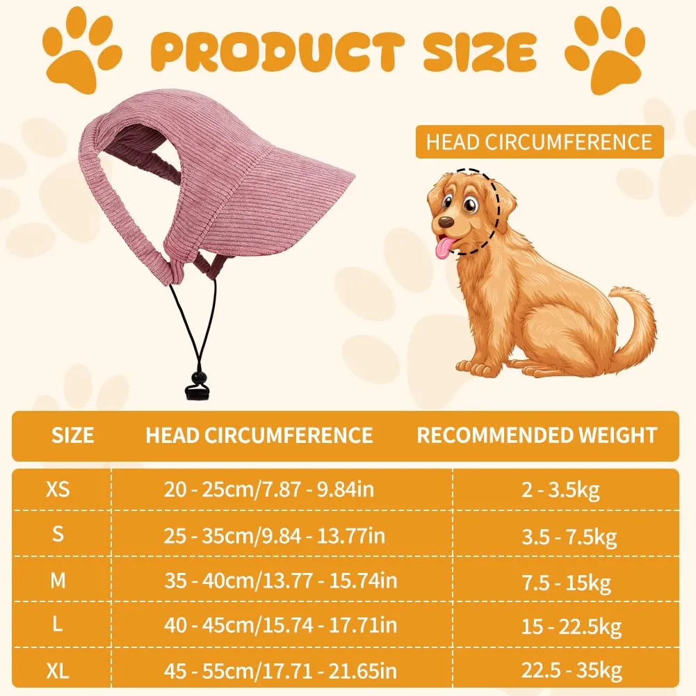 OFFCUP Berretto da Baseball per Cani Regolabile con Fori per le Orecchie, Rosa, M - immagine 2