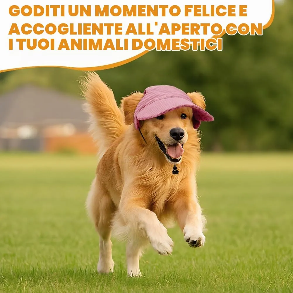 OFFCUP Berretto da Baseball per Cani Regolabile con Fori per le Orecchie, Rosa, M - immagine 6