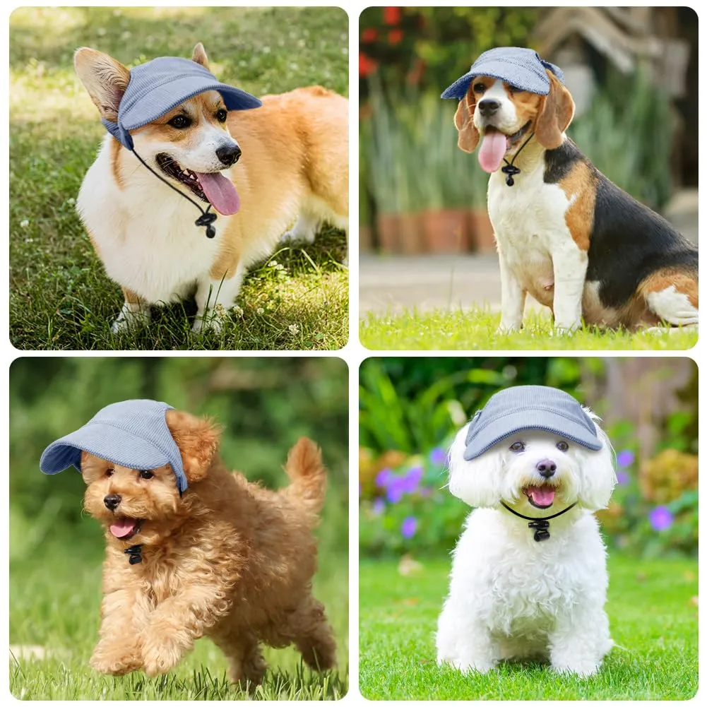 OFFCUP Berretto da Baseball per Cani Regolabile con Fori per Orecchie, Protezione Solare, XS, Blu - immagine 5