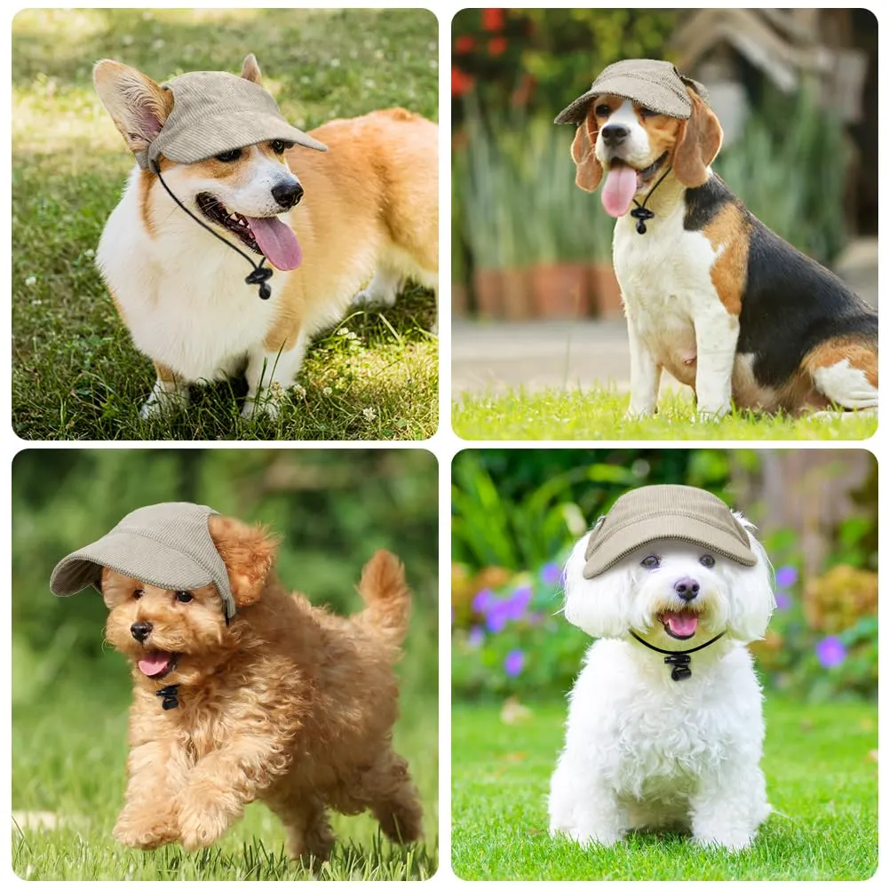 OFFCUP Berretto da Baseball per Cani Regolabile con Fori per Orecchie, Protezione Solare, Taglia S, Cachi - immagine 5