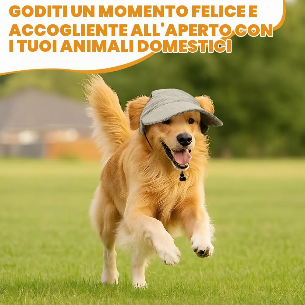 OFFCUP Berretto da Baseball per Cani Regolabile con Fori per Orecchie, Protezione Solare, Taglia S, Cachi - immagine 6
