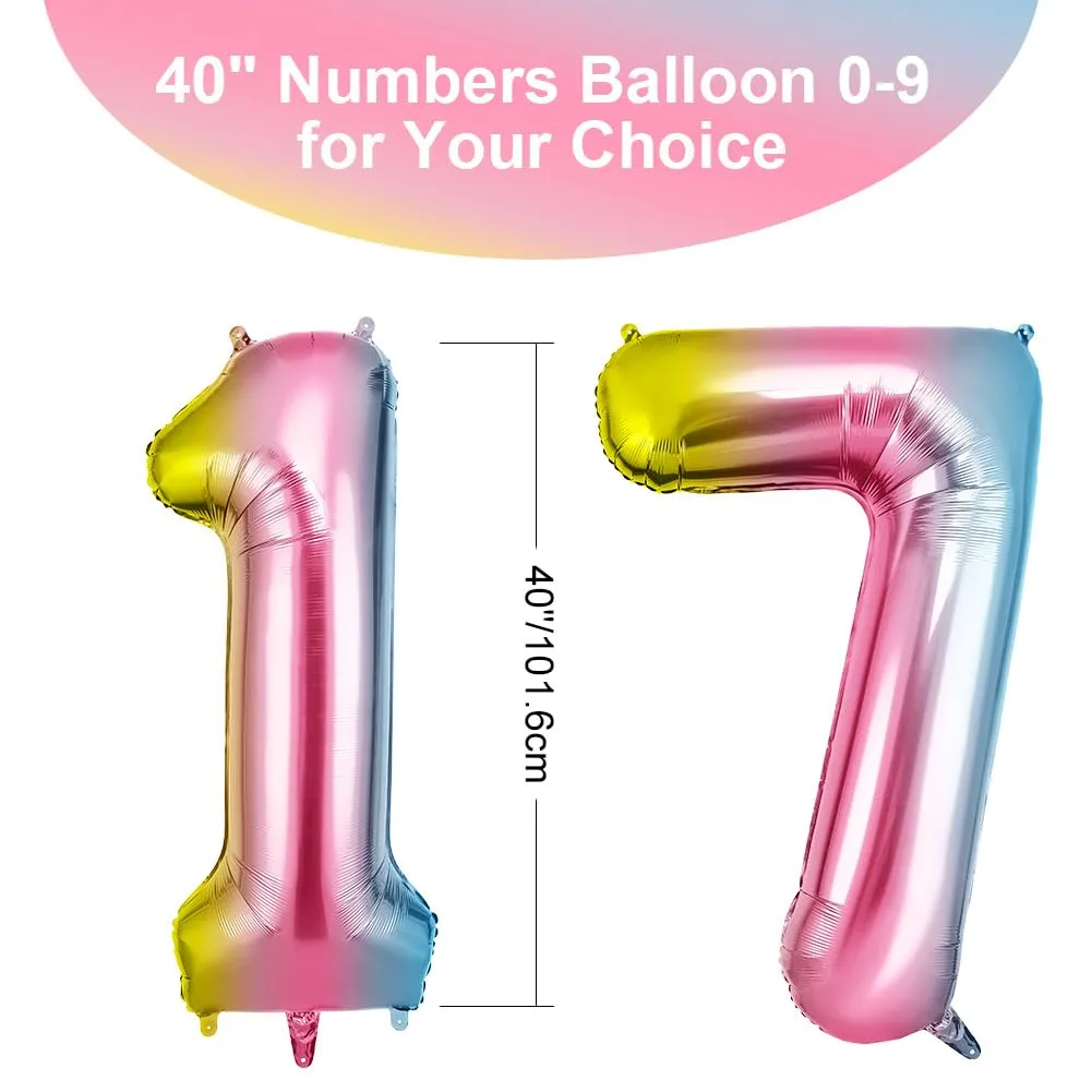 OFFCUP Palloncini Compleanno Sfumatura 101 cm, Numero 17/71 - immagine 2