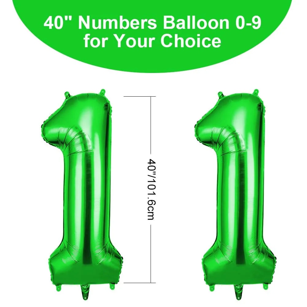 OFFCUP Palloncini Numero 11 in Foil, Verde, 101 cm - immagine 2