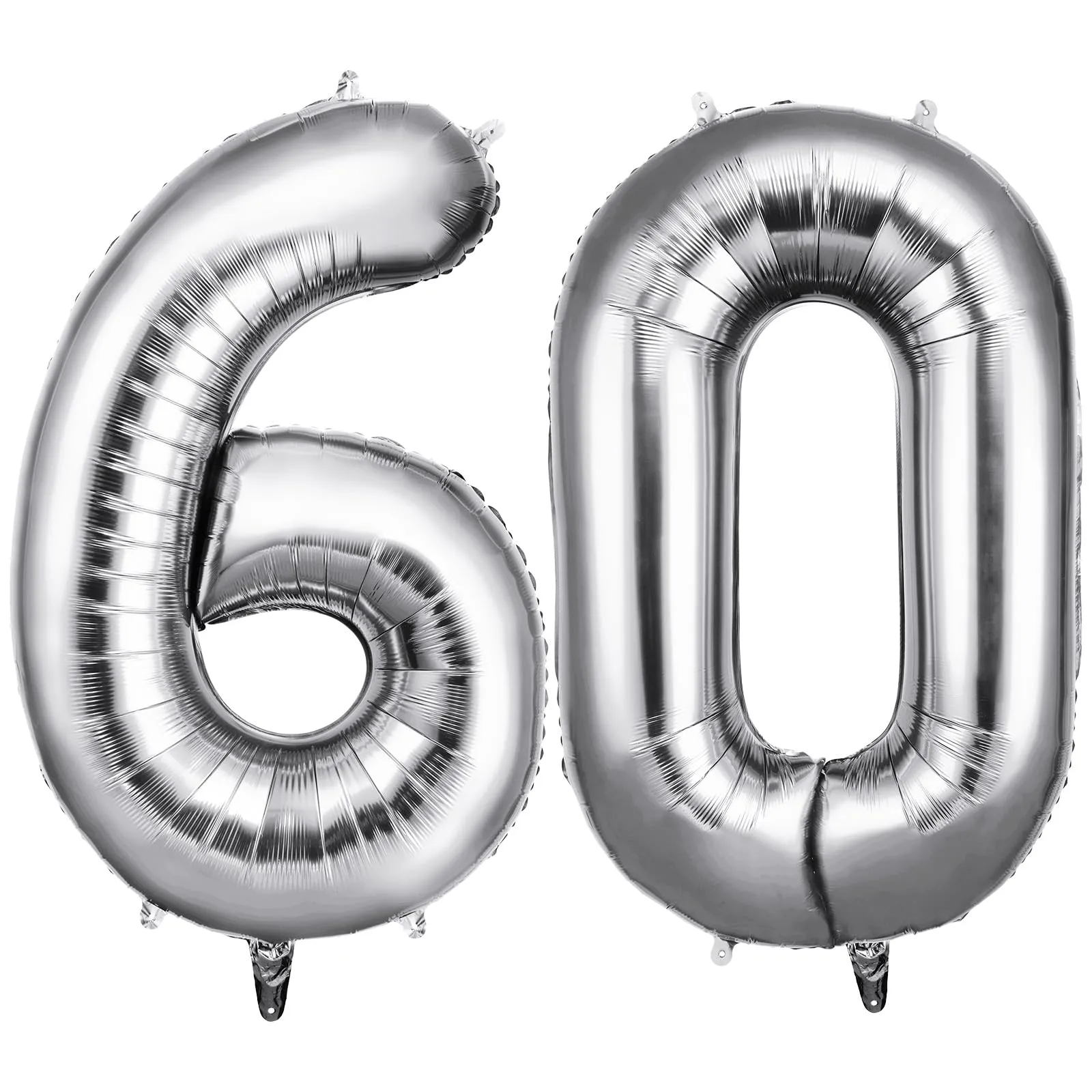 OFFCUP Palloncini Numero 60 Argento 101 cm - immagine 1