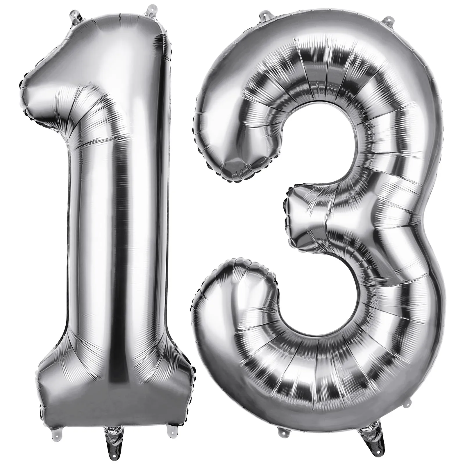 OFFCUP Palloncini Compleanno Argento 101 cm, Numero 13/31 - immagine 1