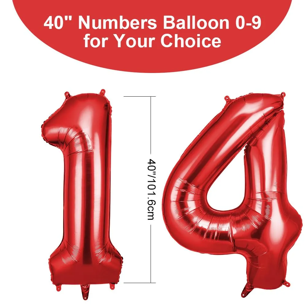 OFFCUP Palloncini Numero 14/41 Rosso 101 cm - immagine 2