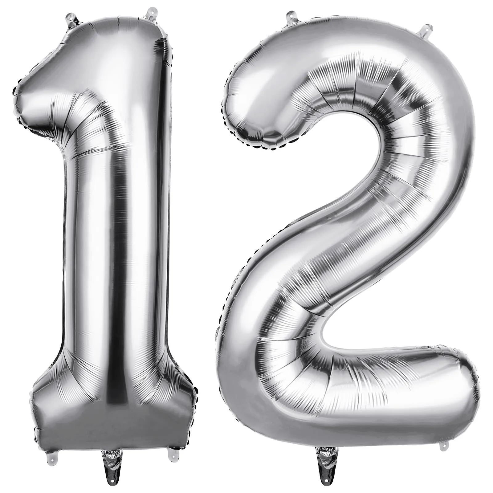 OFFCUP Palloncini Numero 12 Argento 101 cm - immagine 1