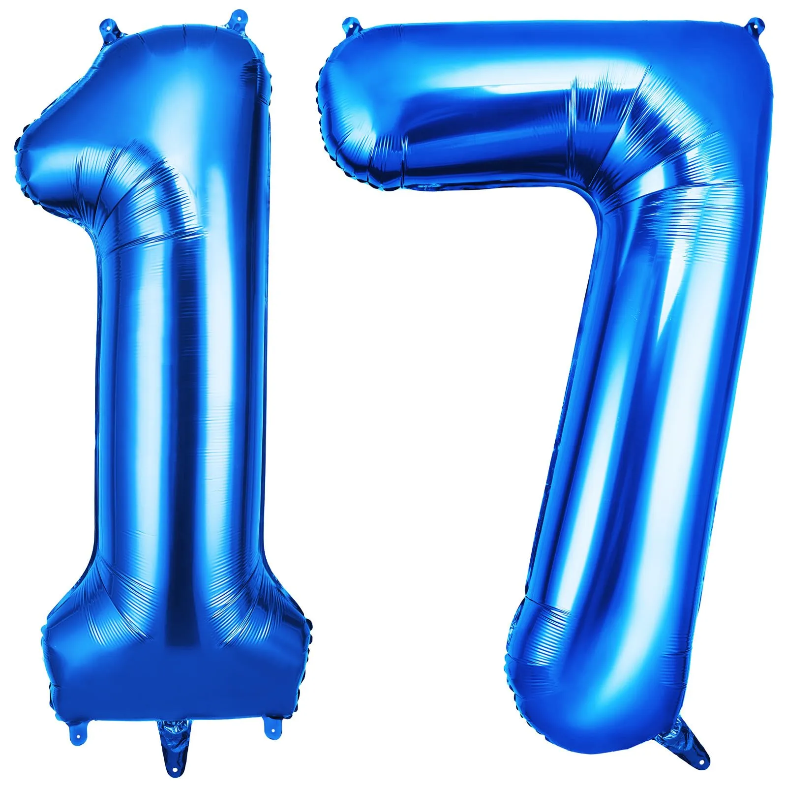 OFFCUP Palloncini Compleanno Blu 101 cm, Numero 17/71 - immagine 1