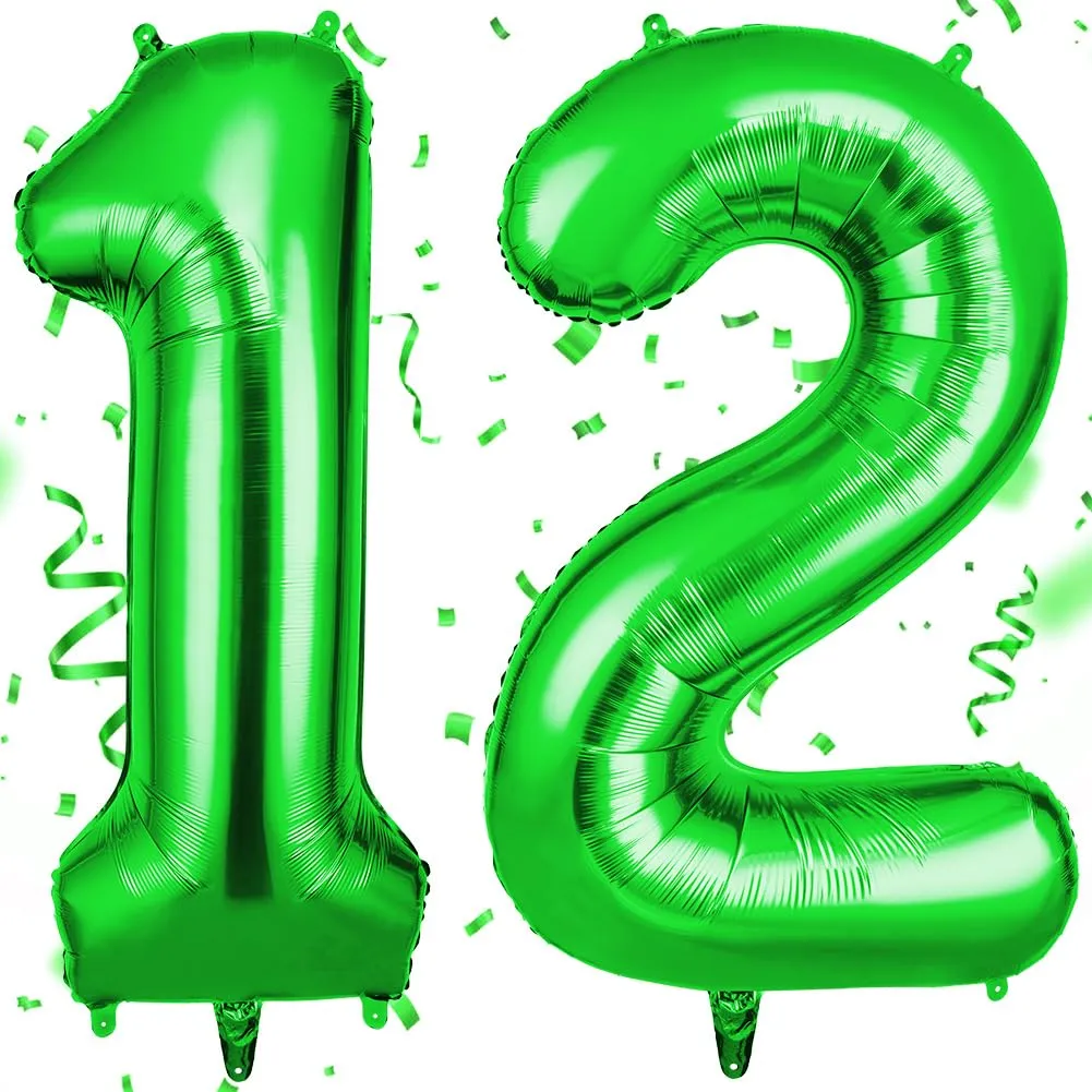 OFFCUP Palloncino Numero 12 Verde 101 cm - immagine 1
