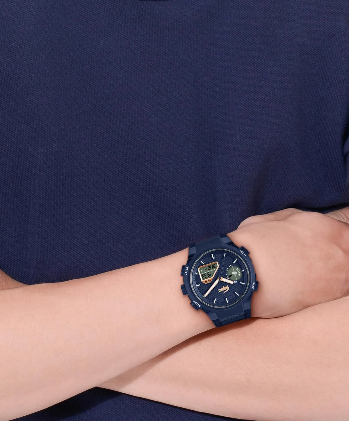 Lacoste LC33 Orologio Analogico-Digitale da Uomo Cinturino Silicone Blu Navy - 2011434 - immagine 5