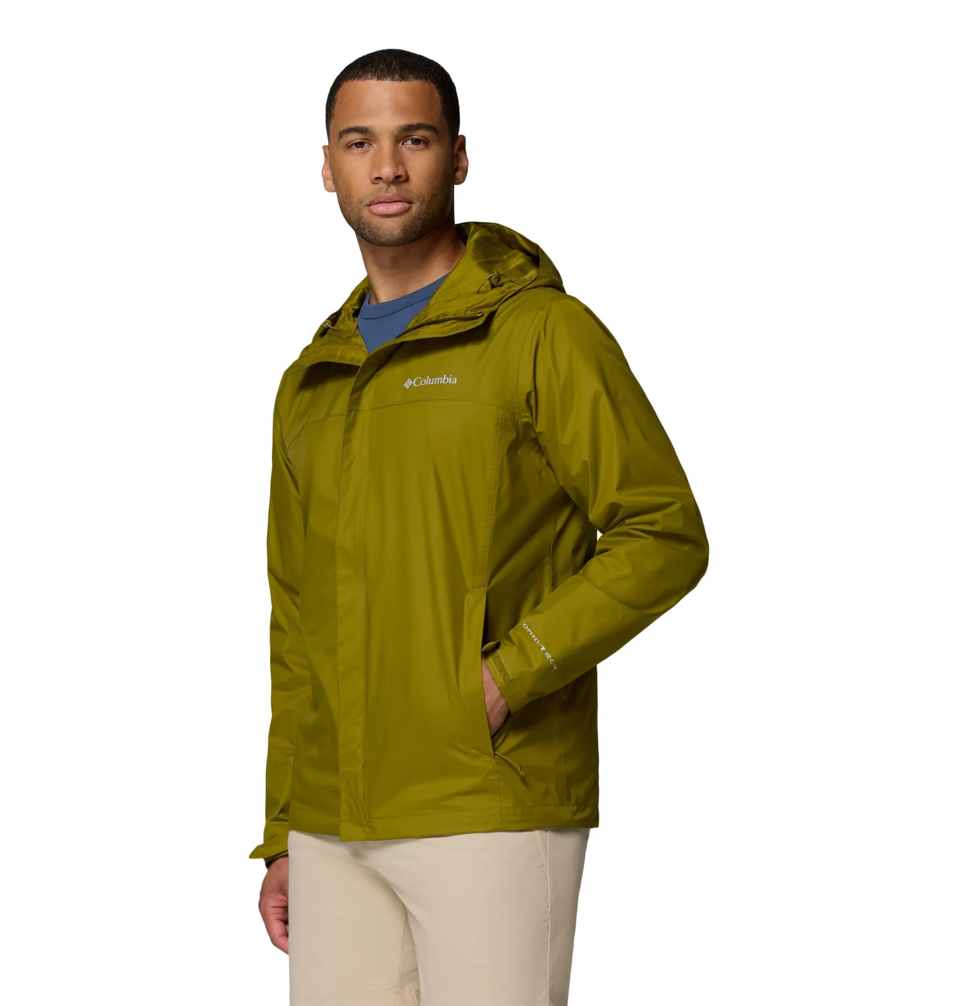Columbia Watertight II Giacca Impermeabile da Uomo, Verde Muschio, XL - immagine 3