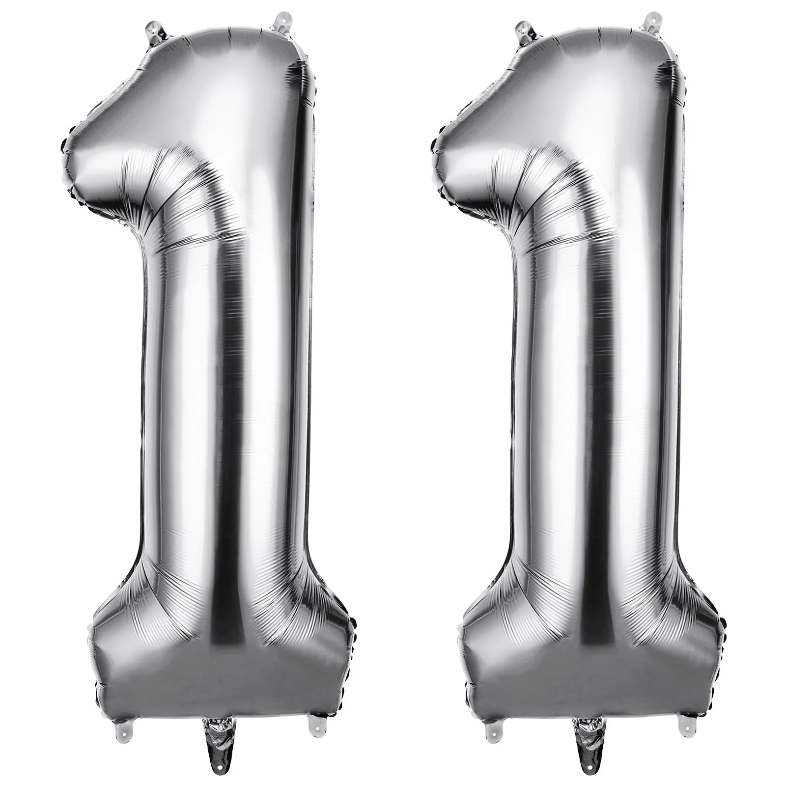 OFFCUP Palloncini Numero 11 Argento 101 cm - immagine 1