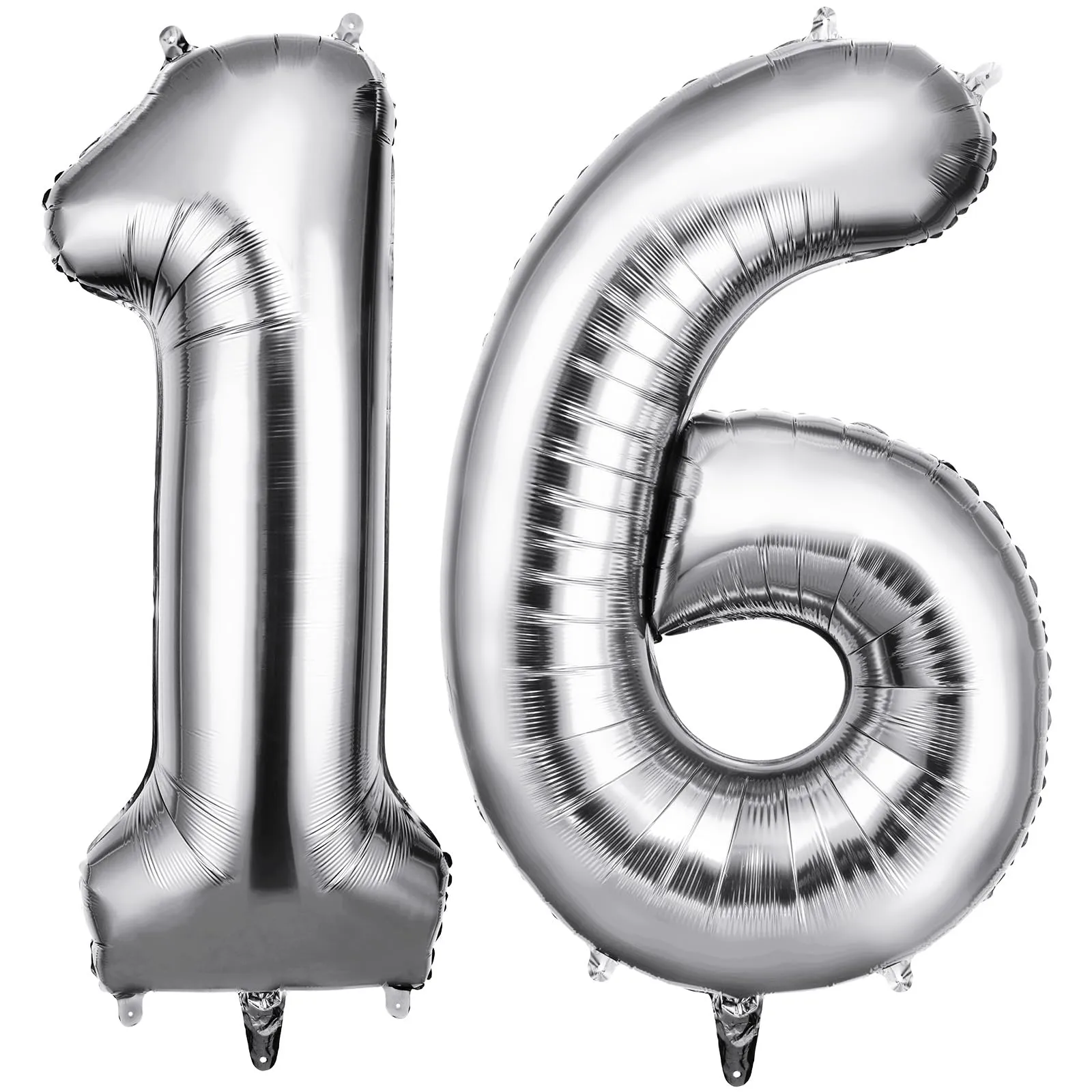 OFFCUP Palloncini Numero 16/61 Argento 101 cm - immagine 1