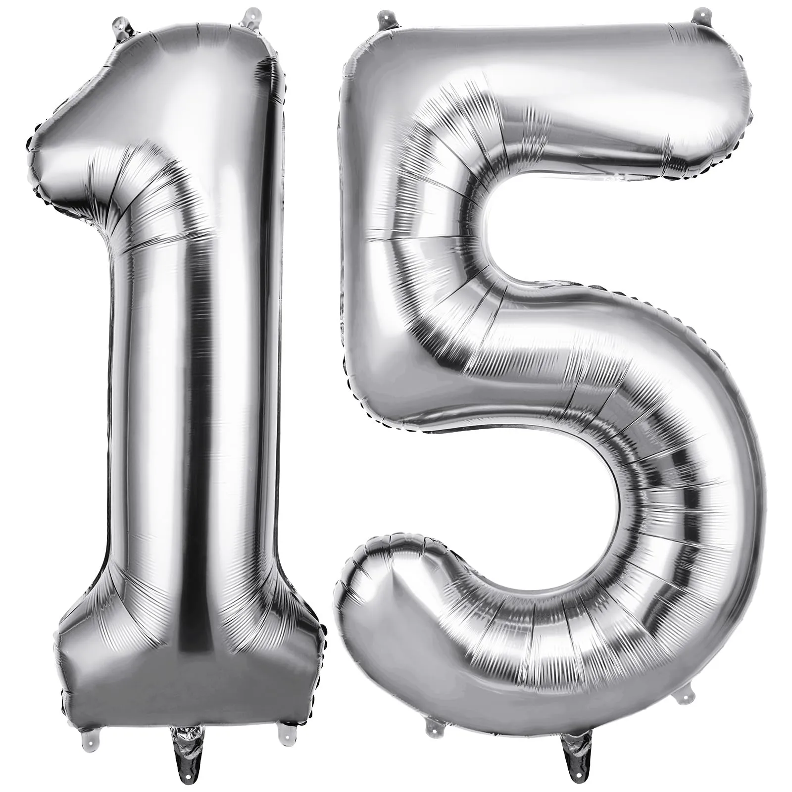 OFFCUP Palloncini Numero 15/51 Argento, 101 cm - immagine 1