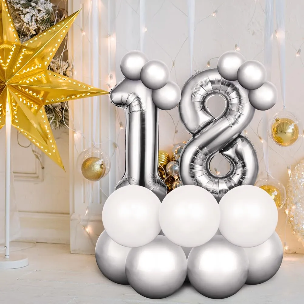 OFFCUP Palloncini Numero 15/51 Argento, 101 cm - immagine 5