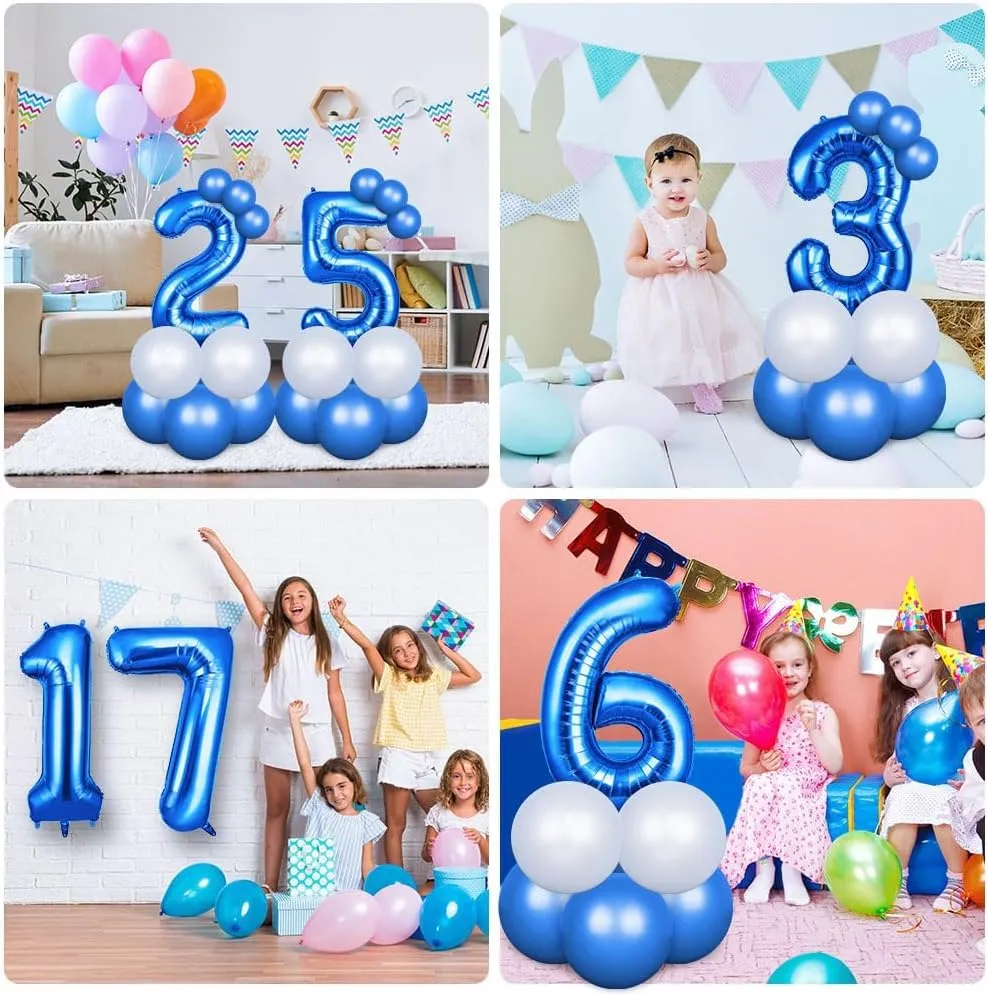 OFFCUP Palloncini Compleanno Blu 101 cm, Numero 14/41 - immagine 7