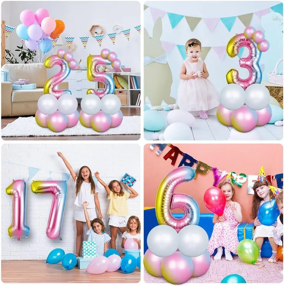OFFCUP Palloncini Compleanno Sfumatura 101 cm, Numero 60 - immagine 7