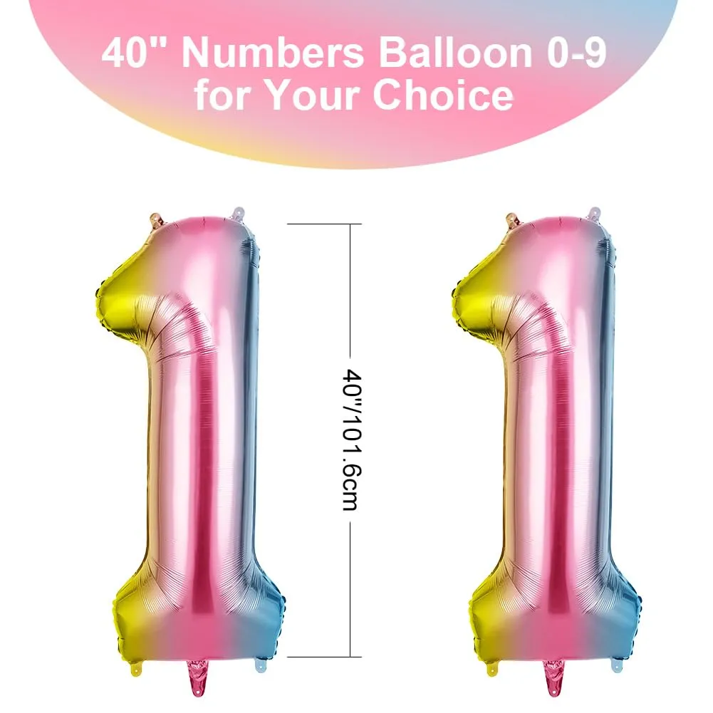 OFFCUP Palloncini Compleanno Sfumatura 101 cm, Numero 11 - immagine 2