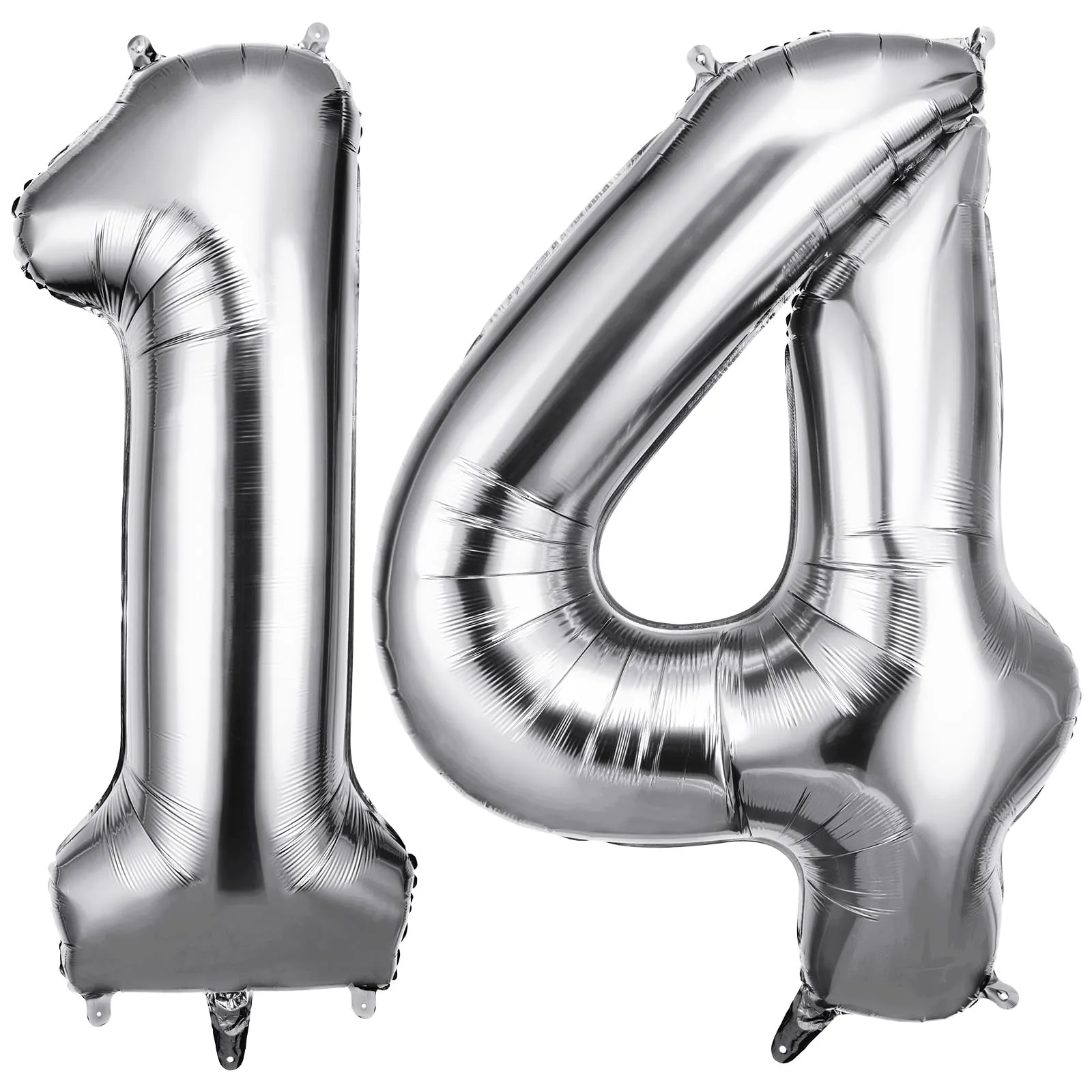 OFFCUP Palloncini Numero 14 Argento, 101 cm - immagine 1