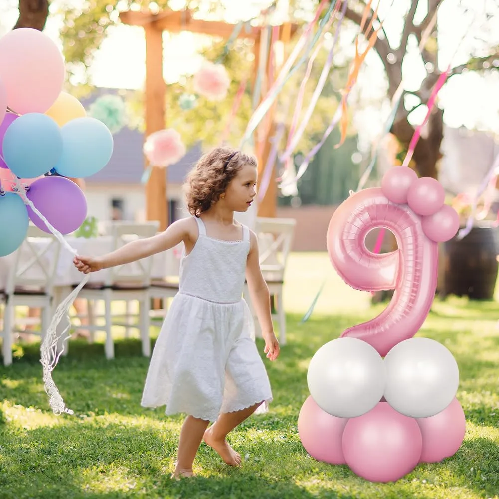 OFFCUP Palloncini Compleanno Numero 10, Rosa, 101 cm - immagine 6