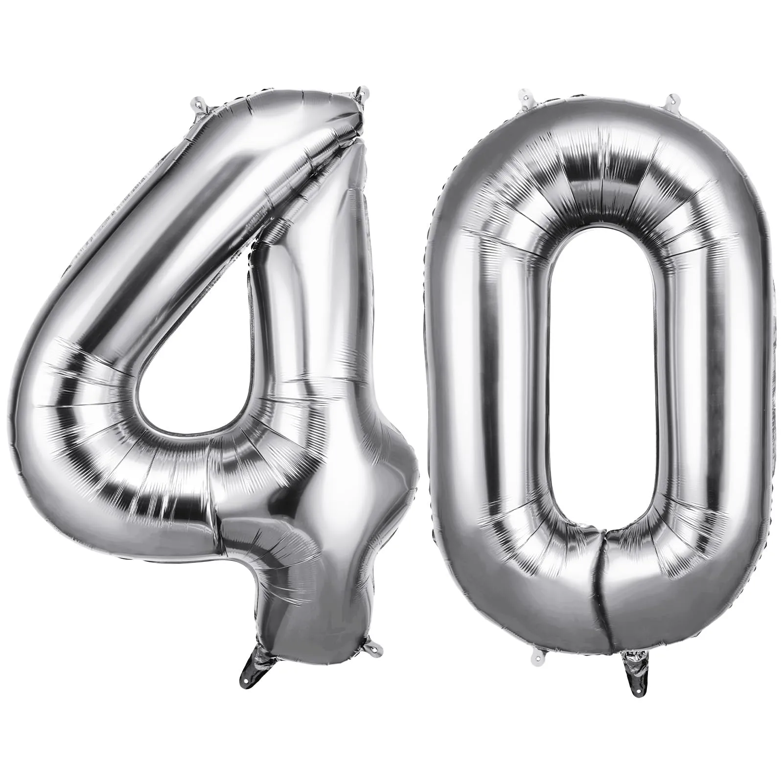 OFFCUP Palloncini Compleanno Argento 101 cm, Numero 40 - immagine 1