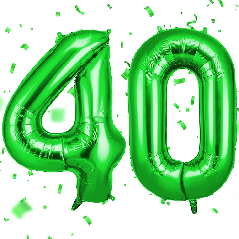 OFFCUP Palloncini Numero 40 Verde 101 cm - immagine 1