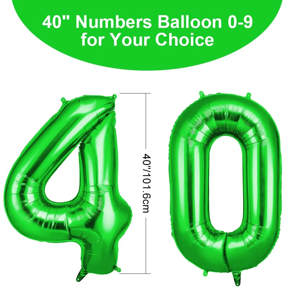 OFFCUP Palloncini Numero 40 Verde 101 cm - immagine 2