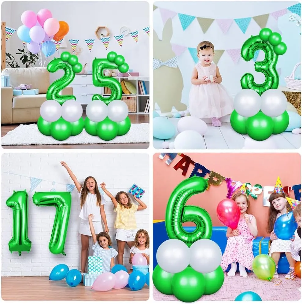 OFFCUP Palloncini Compleanno Verde 101 cm, Numero 17/71 - immagine 7