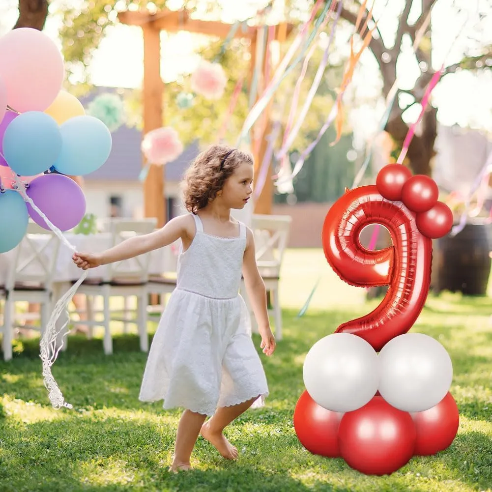 OFFCUP Palloncini Compleanno Rosso 101 cm, Numero 17/71 - immagine 6