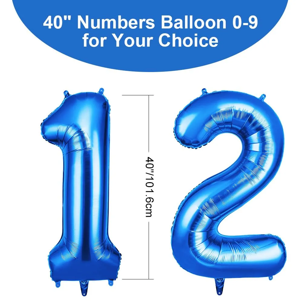 OFFCUP Palloncini Numero 12 Blu, 101 cm - immagine 2