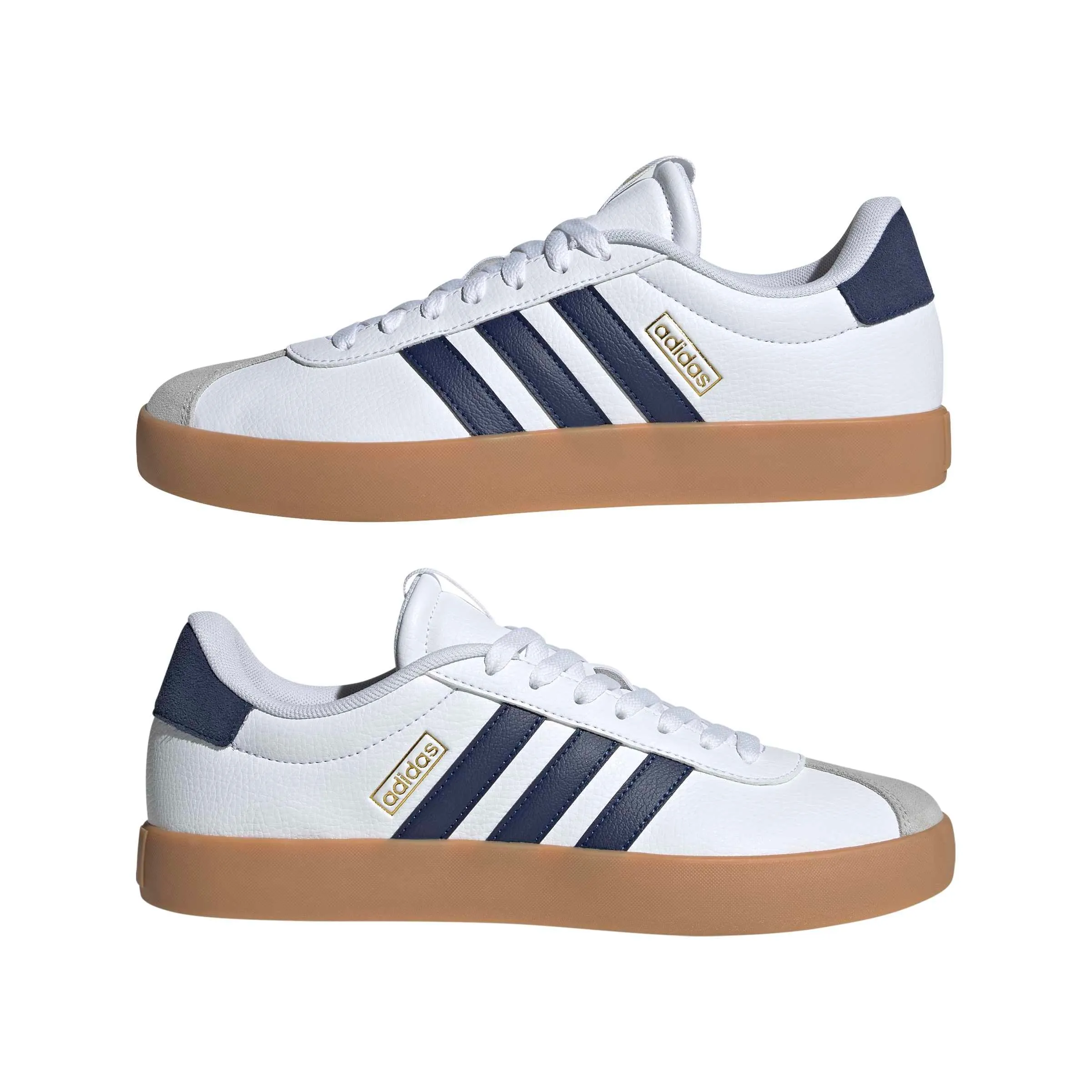 adidas VL Court 3.0 Shoes, Ftwr White/Dark Blue/Lgh Solid Grey, 46 EU - immagine 6