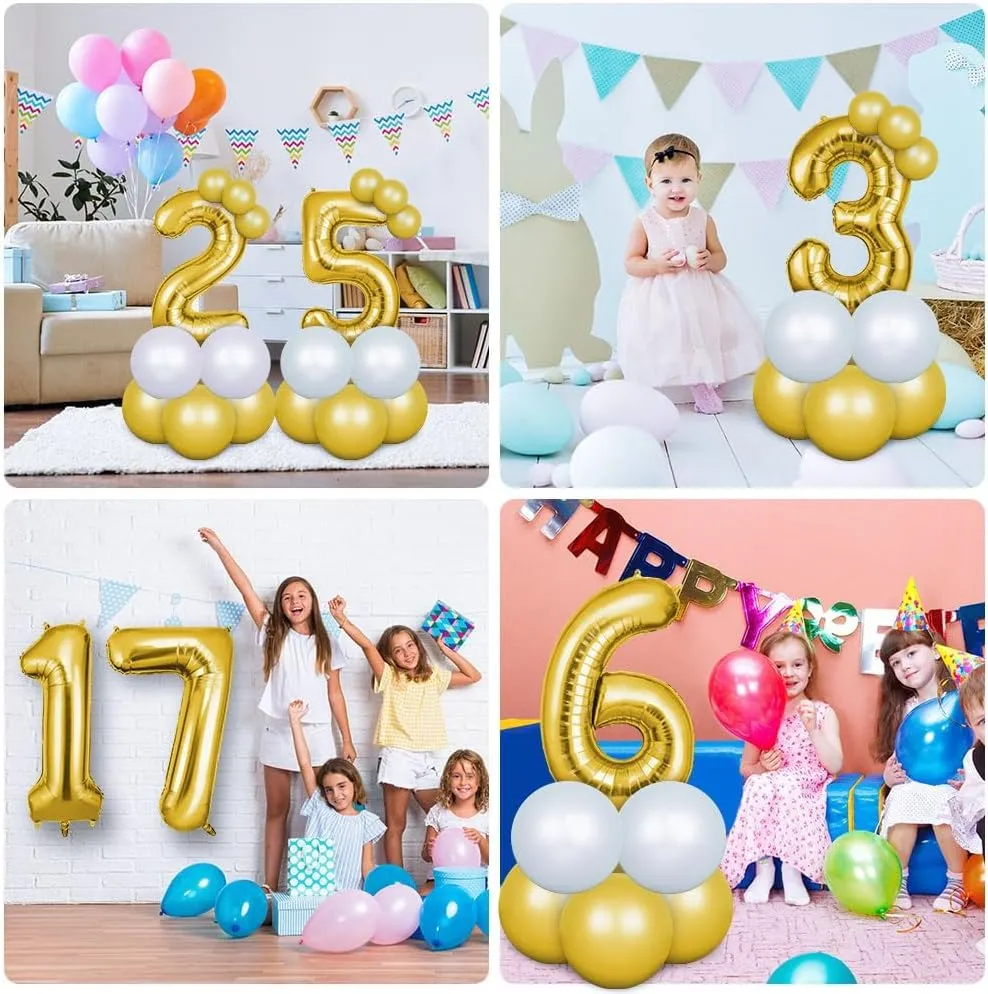 OFFCUP Palloncini Compleanno Oro 101 cm Numero 17/71 - immagine 7