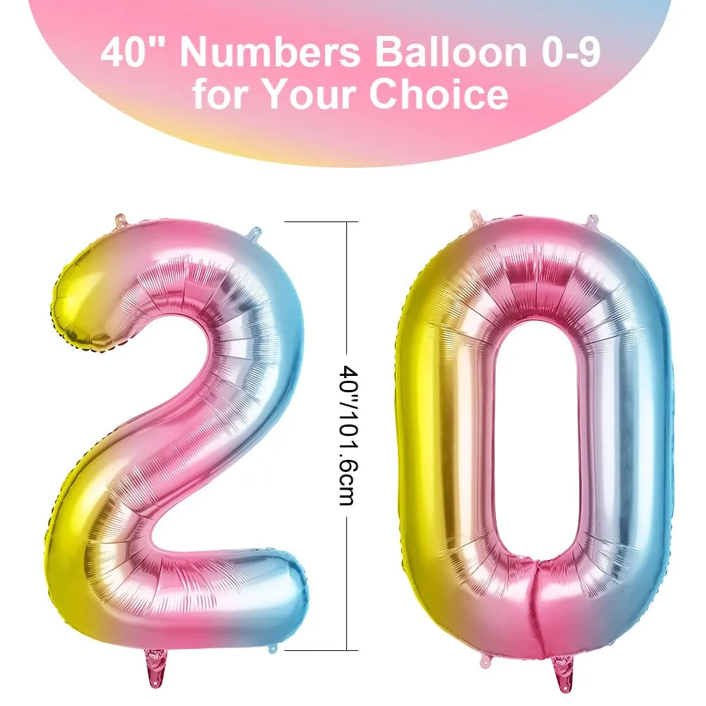 OFFCUP Palloncini Compleanno Sfumatura 101 cm, Numero 20 - immagine 2