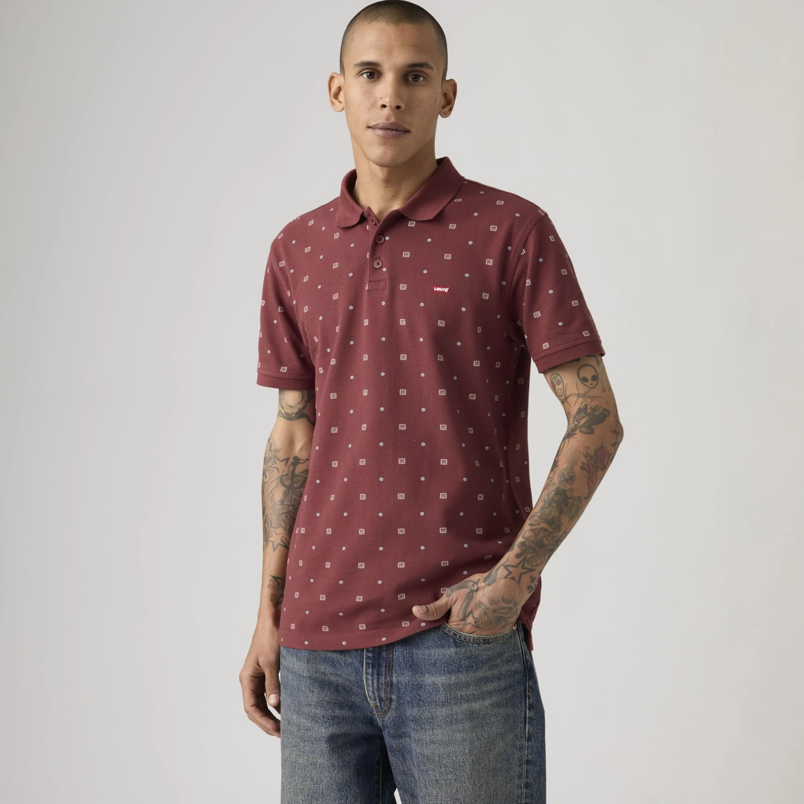Levi's Hm Polo Ebba Geo Oxblood Pattern P - immagine 3