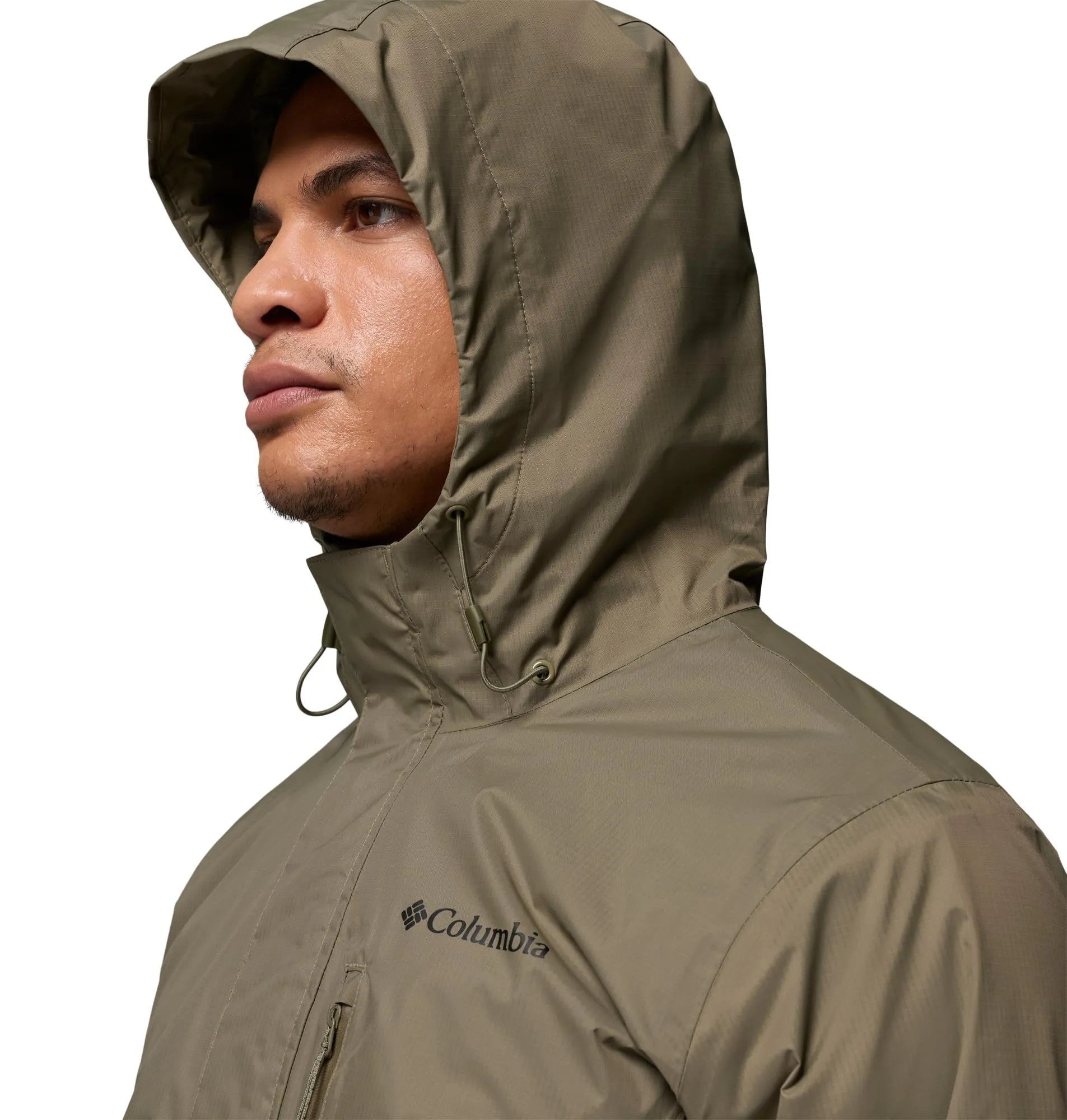 Columbia Pouring Adventure III Giacca Impermeabile da Uomo, Verde Pietra, L - immagine 7