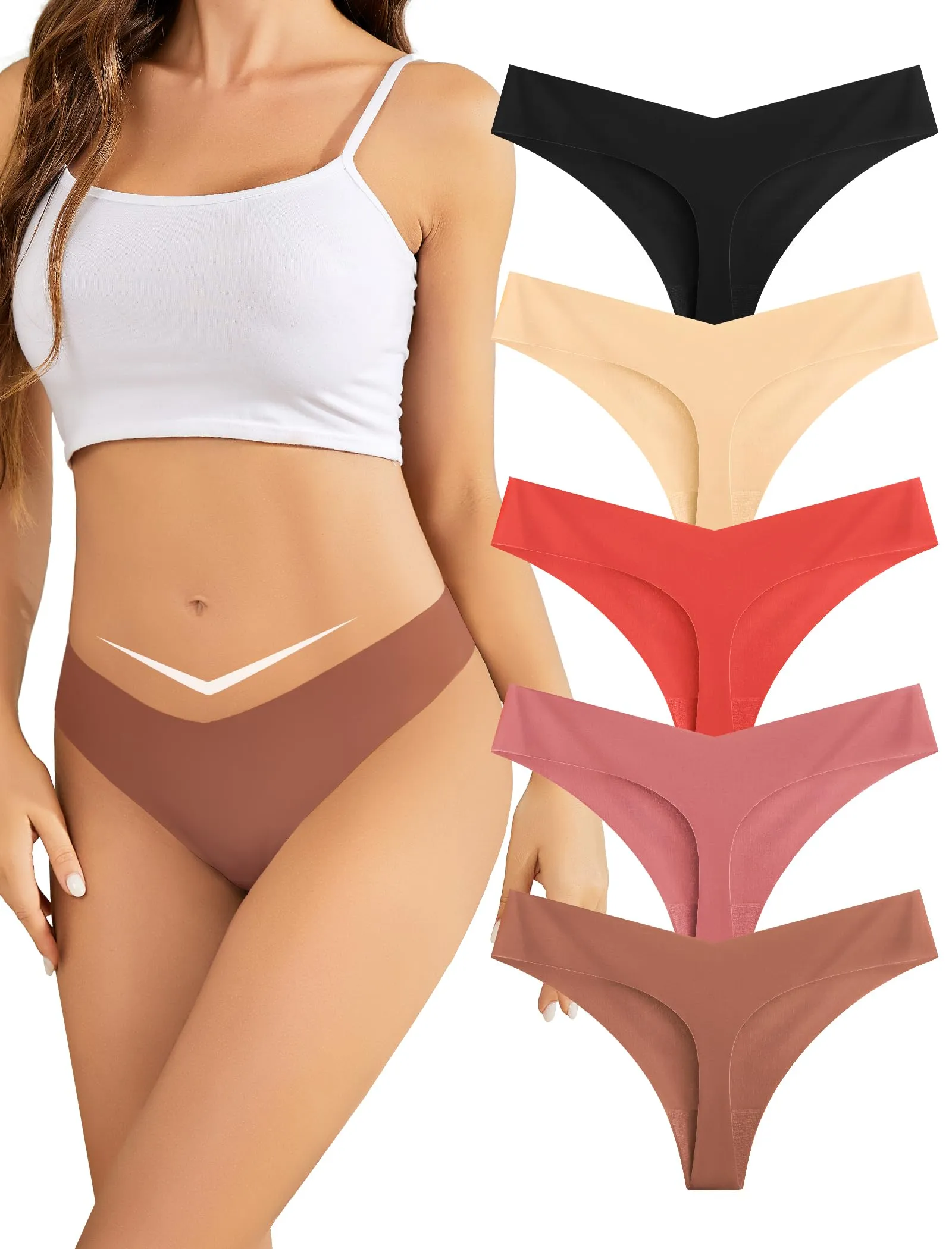 VOENXE Mutande Donna Senza Cuciture, Invisibile Microfibra Thong - immagine 1