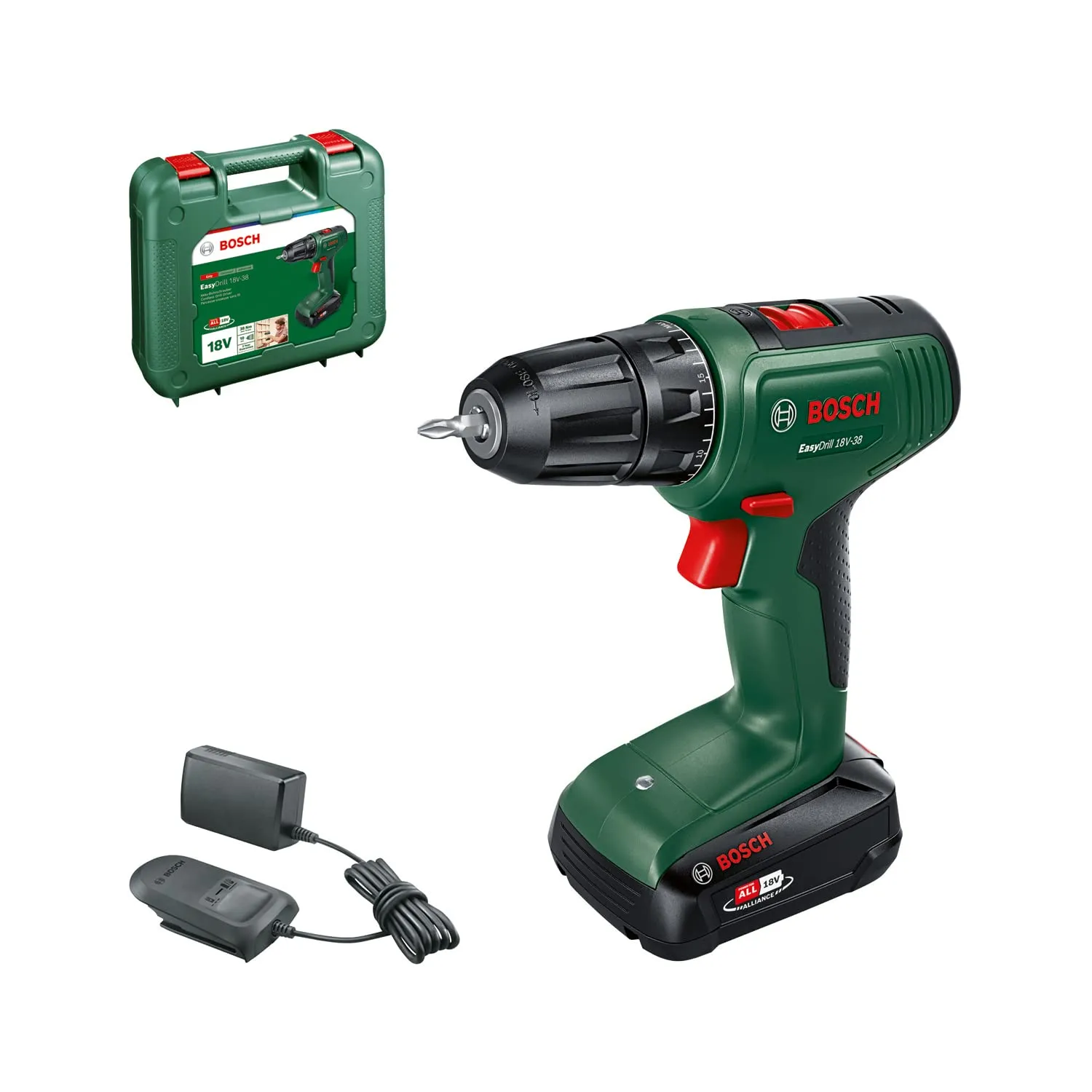Bosch EasyDrill 18V-38 Avvitatore a Batteria (1 batteria 2,0 Ah, Valigetta) - immagine 1