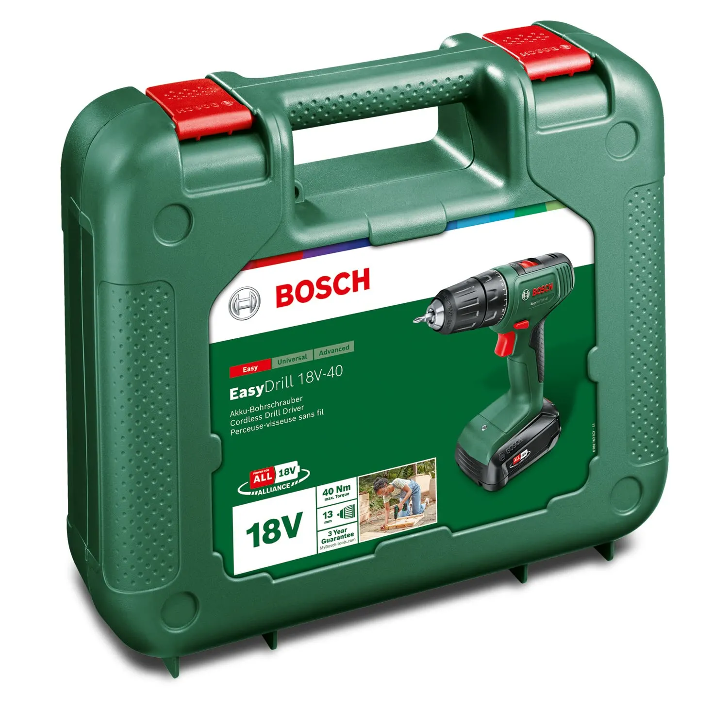 Bosch EasyDrill 18V-40 Trapano Avvitatore 06039D8004 (1 Batteria 2,0 Ah, Custodia per il Trasporto) 1/2" - immagine 9