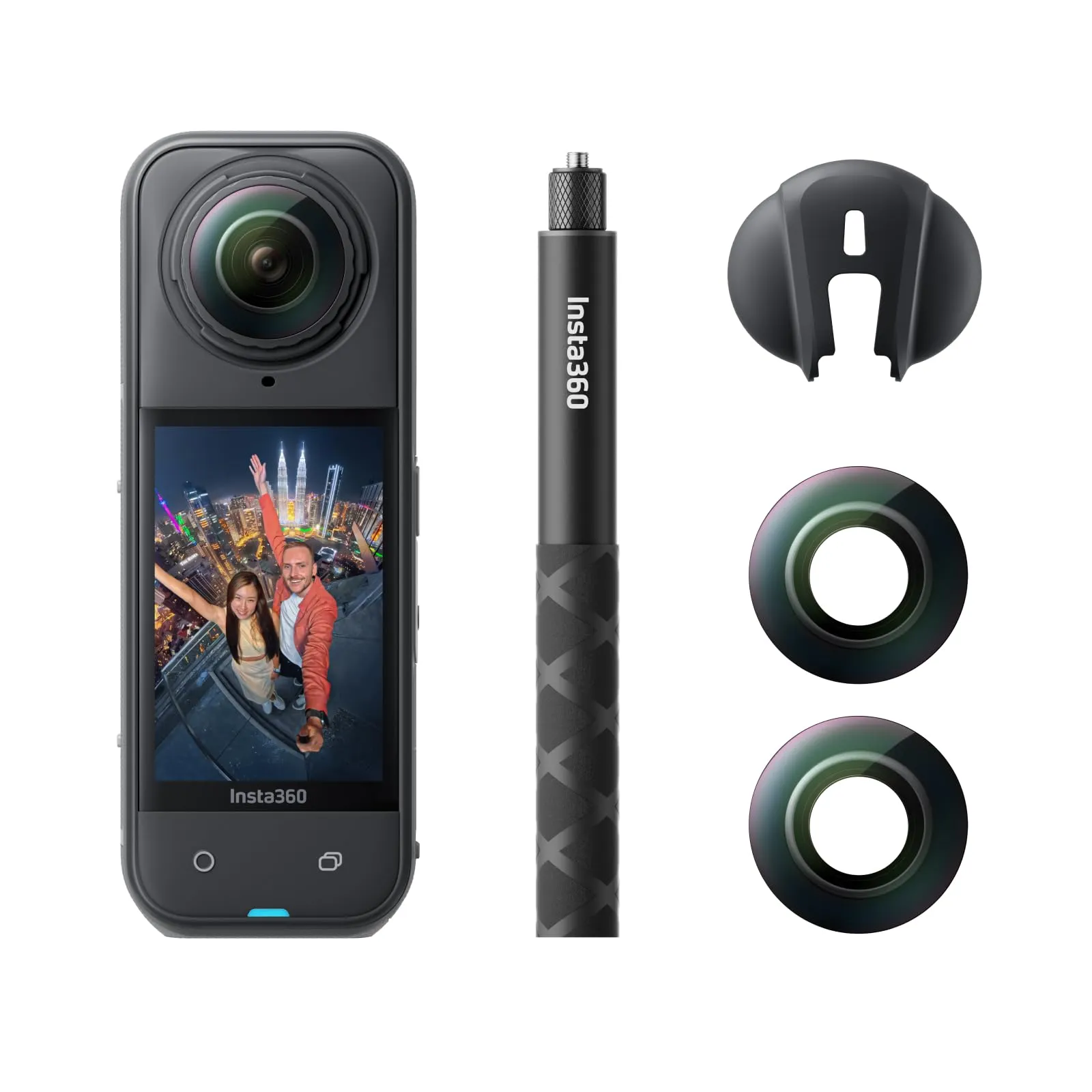 Insta360 X5 Pack Sostituzione Obiettivo - Action Cam 360° 8K Impermeabile con Selfie Stick Invisibile e Cover Antivento - immagine 1