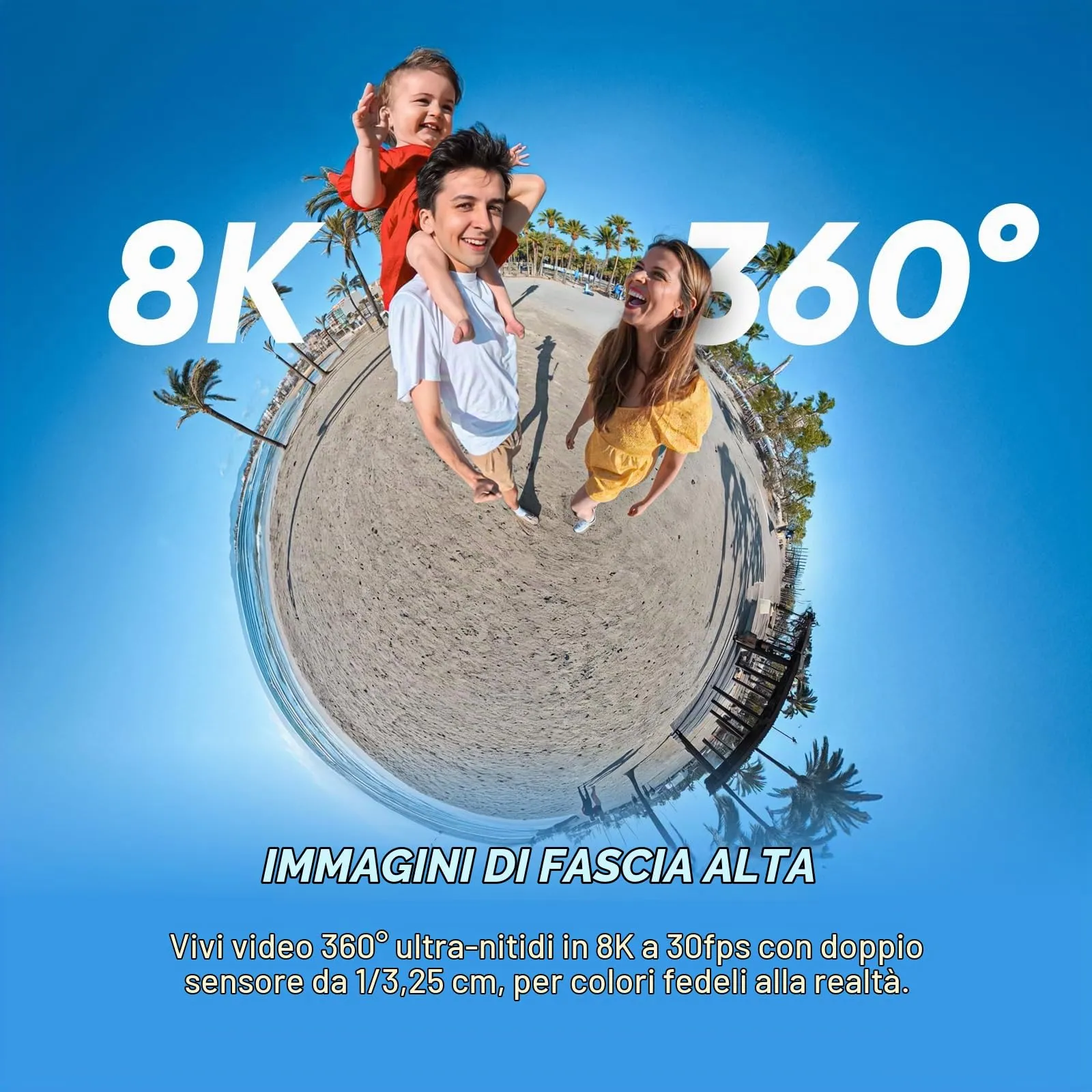 Insta360 X5 Pack Sostituzione Obiettivo - Action Cam 360° 8K Impermeabile con Selfie Stick Invisibile e Cover Antivento - immagine 2