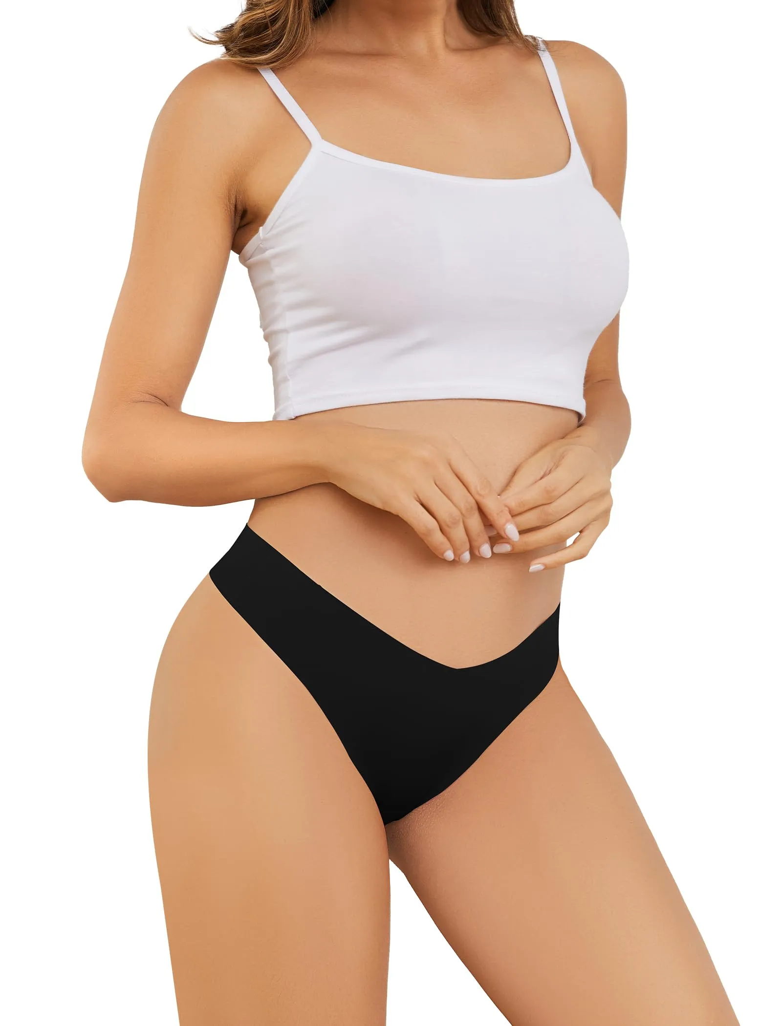 VOENXE Mutande Donna Senza Cuciture Invisibile Microfibra Thong - immagine 7