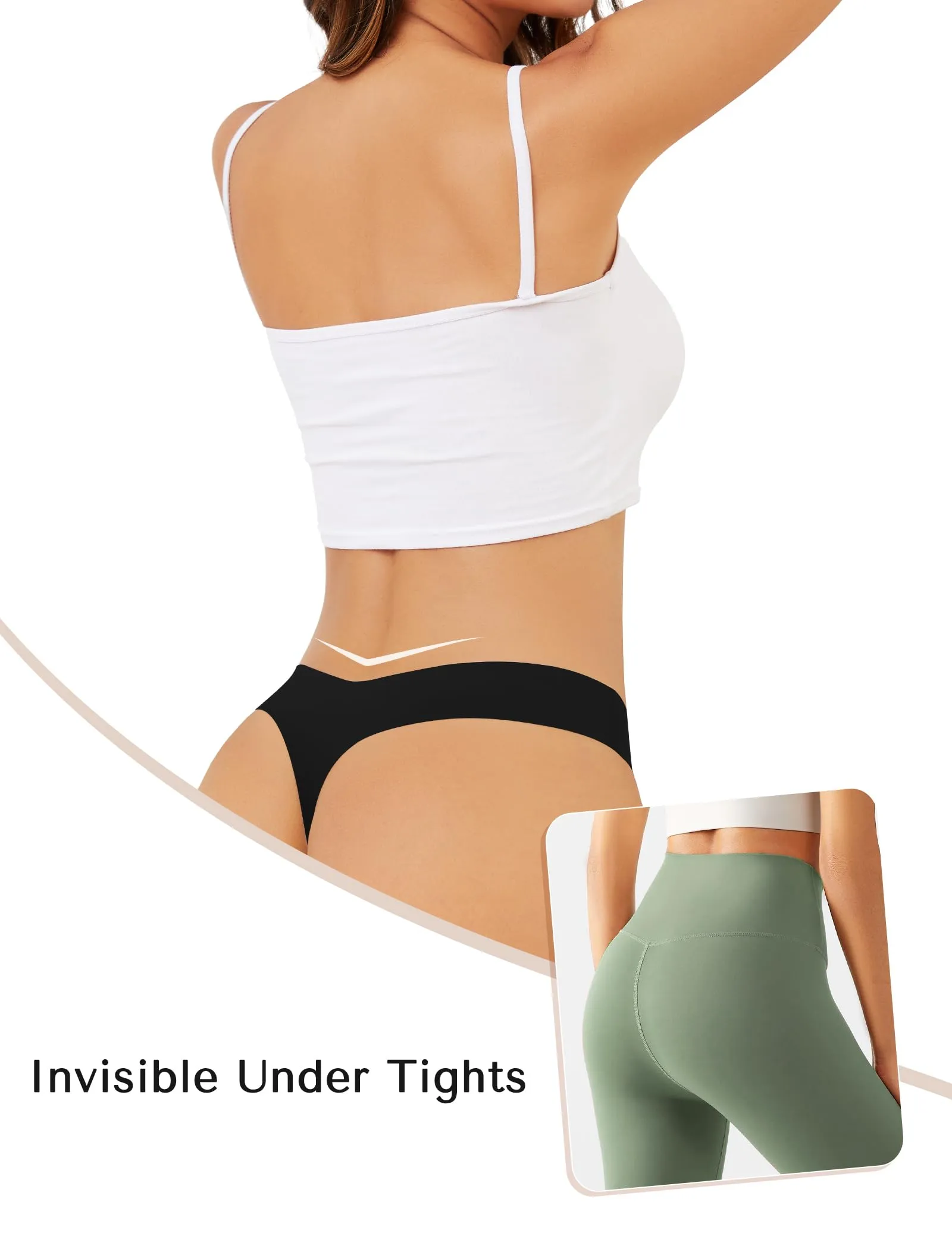 VOENXE Perizoma Mutande Donna Senza Cuciture Invisibile Microfibra Thong - immagine 6